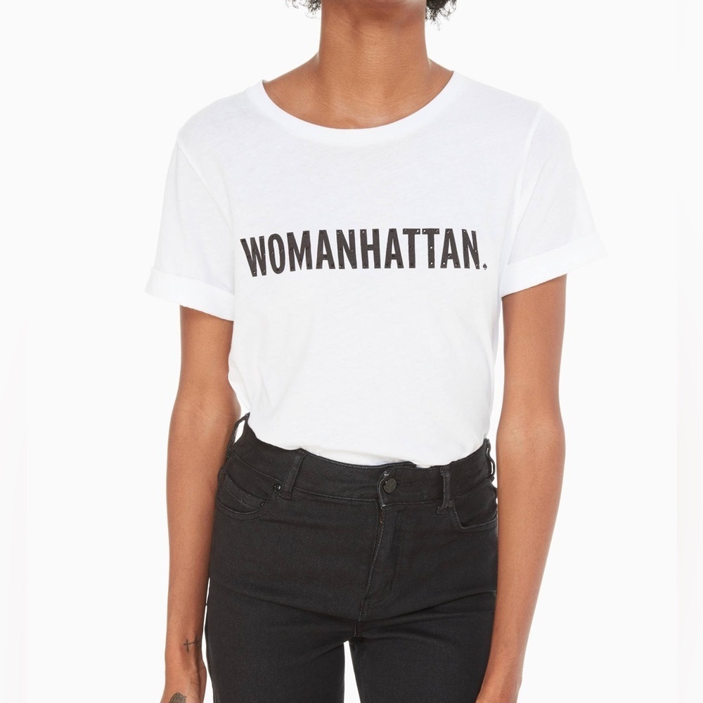 Kate Spade ‘Womanhattan’ Roll Sleeve T-Shirt White Sequined Size Medium